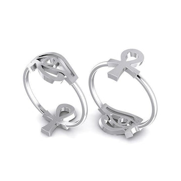 Ankh and Eye of Horus Sterling Silver Double Sided Ring TRI1680 - Jewelry